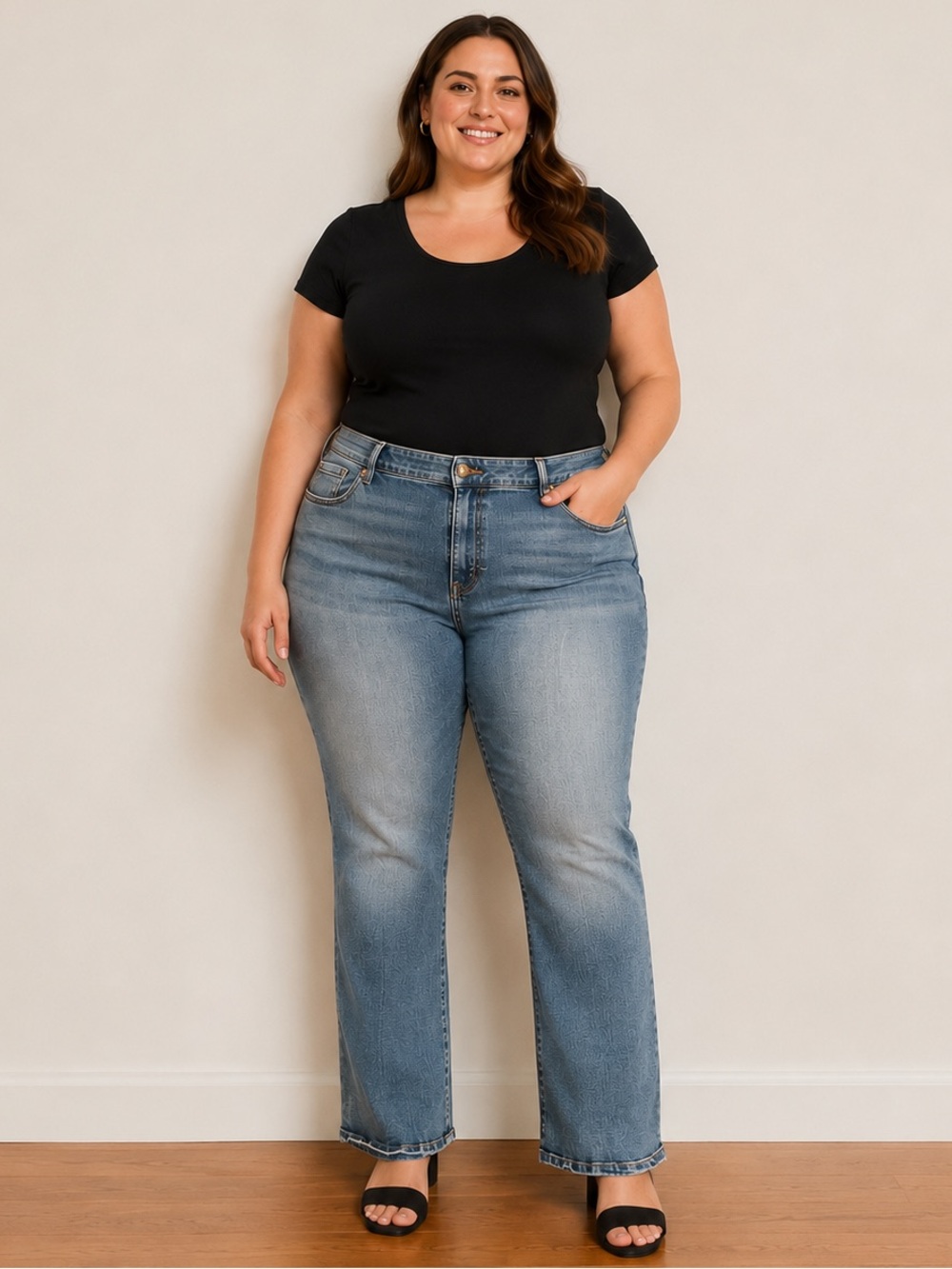 Lane Bryant Size 28 Light Wash Cropped Bootcut Stretch Jeans